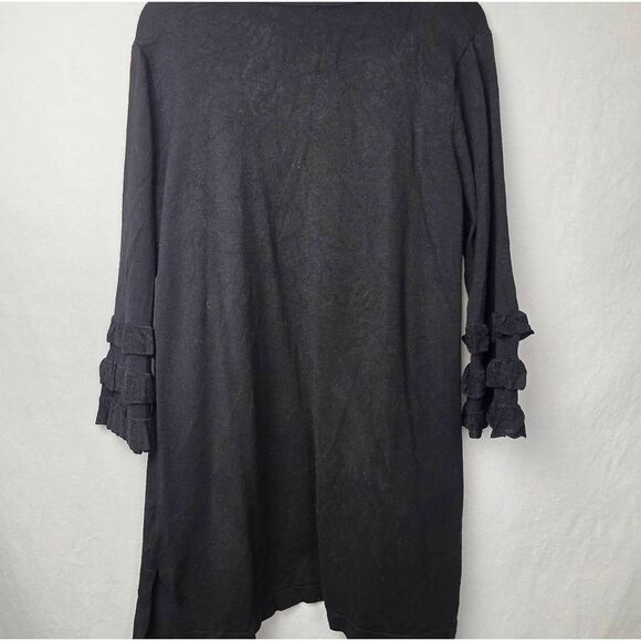 Calvin Klein Black Ruffle Sleeve Cardigan L - Picture 5 of 8
